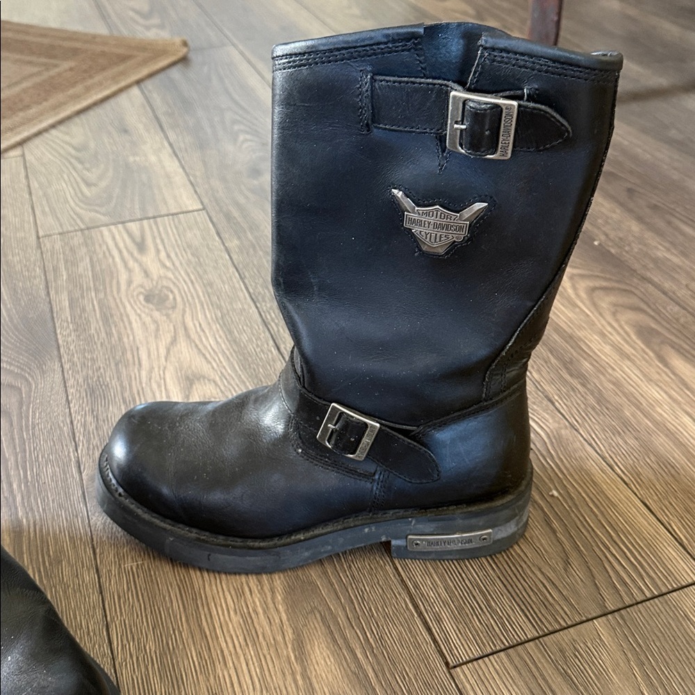 Harley-Davidson Black Leather harness engineered Men's Boots size 12